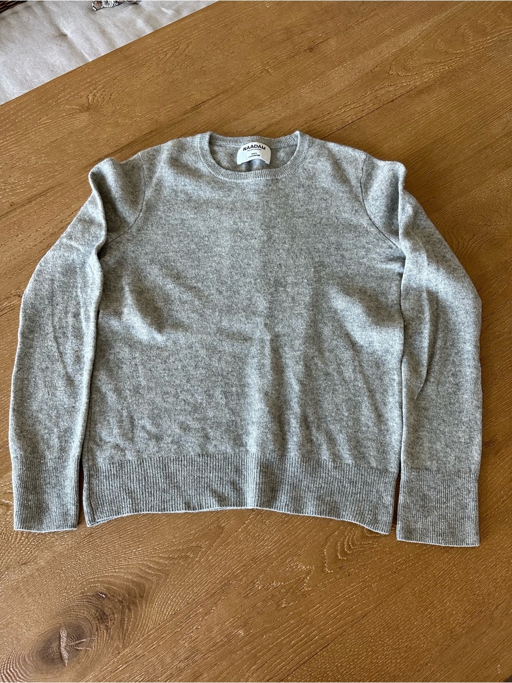 Naadam Grey Crewneck Cashmere Sweater XS